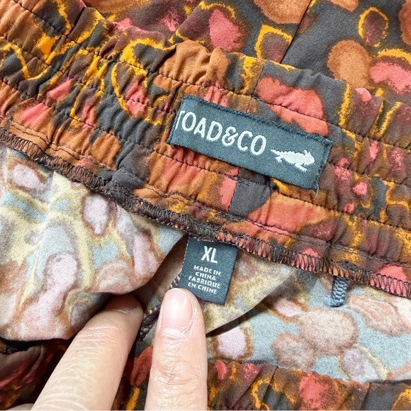 Toad&Co Women’s Sunkissed Pull-On Shorts 3.5” Lightweight Flame Leaf Orange XL - Picture 6 of 11